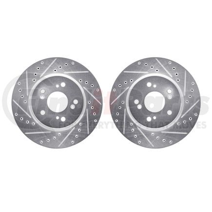 7002-59014 by DYNAMIC FRICTION COMPANY - Brake Rotors - Drilled & Slotted - Silver