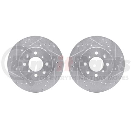 7002-59020 by DYNAMIC FRICTION COMPANY - Brake Rotors - Drilled & Slotted - Silver