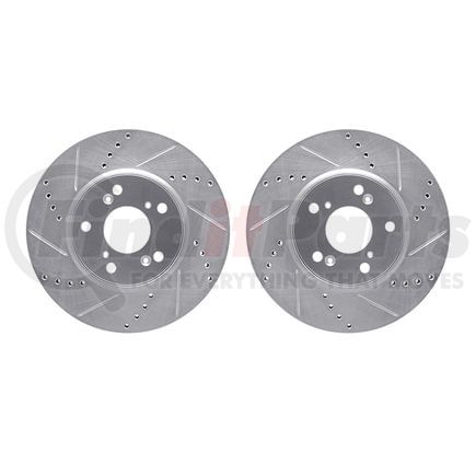 7002-59022 by DYNAMIC FRICTION COMPANY - Brake Rotors - Drilled & Slotted - Silver