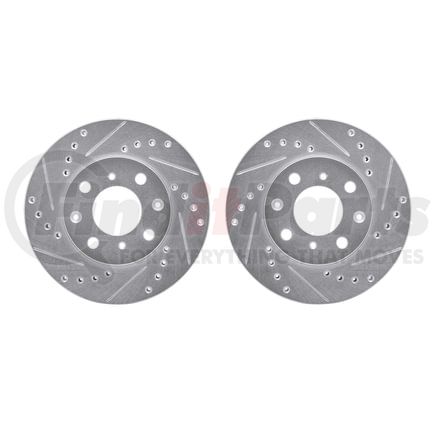 7002-59019 by DYNAMIC FRICTION COMPANY - Brake Rotors - Drilled & Slotted - Silver