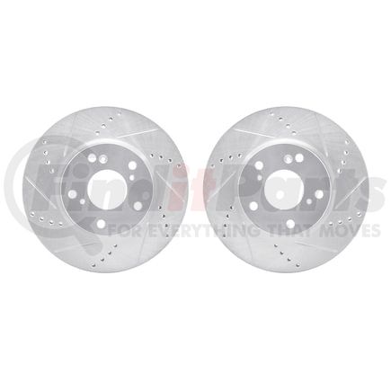 7002-59023 by DYNAMIC FRICTION COMPANY - Brake Rotors - Drilled & Slotted - Silver