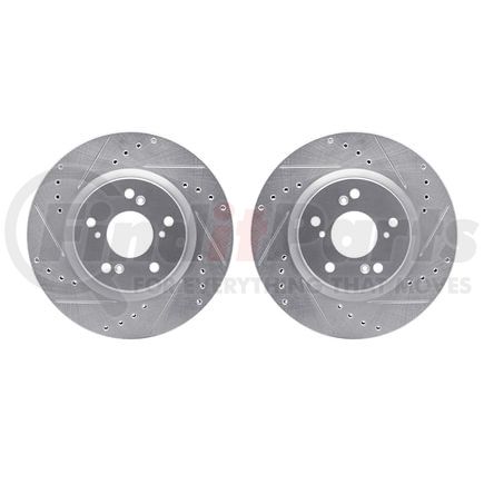 7002-59035 by DYNAMIC FRICTION COMPANY - Brake Rotors - Drilled & Slotted - Silver