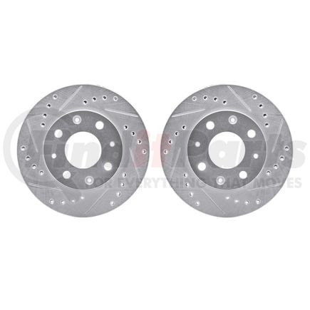 7002-59031 by DYNAMIC FRICTION COMPANY - Brake Rotors - Drilled & Slotted - Silver