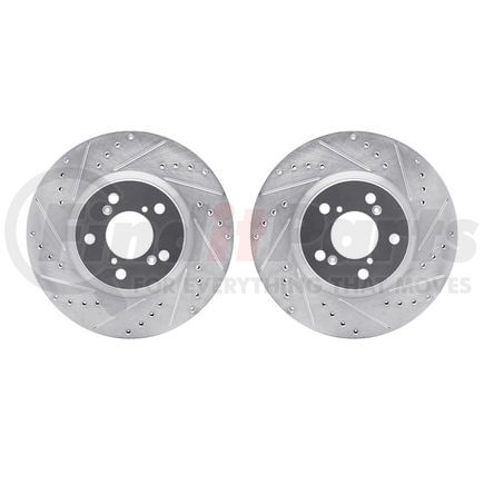 7002-59040 by DYNAMIC FRICTION COMPANY - Brake Rotors - Drilled & Slotted - Silver