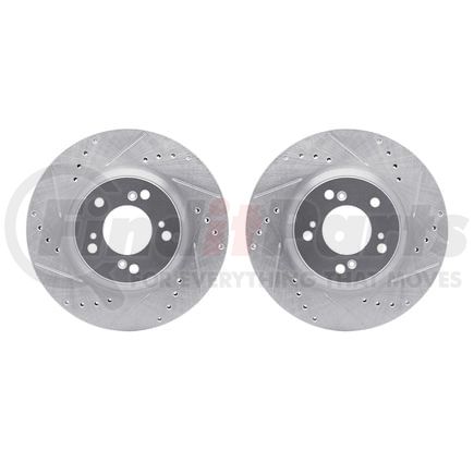 7002-59041 by DYNAMIC FRICTION COMPANY - Brake Rotors - Drilled & Slotted - Silver