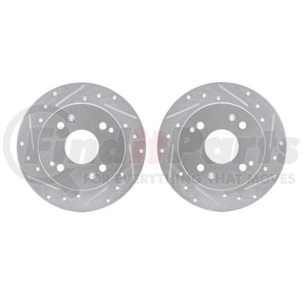 7002-59042 by DYNAMIC FRICTION COMPANY - Brake Rotors - Drilled & Slotted - Silver