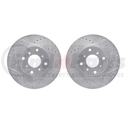 7002-59039 by DYNAMIC FRICTION COMPANY - Brake Rotors - Drilled & Slotted - Silver