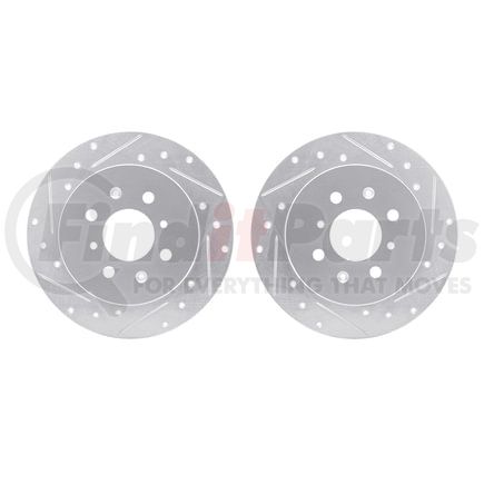 7002-59045 by DYNAMIC FRICTION COMPANY - Brake Rotors - Drilled & Slotted - Silver