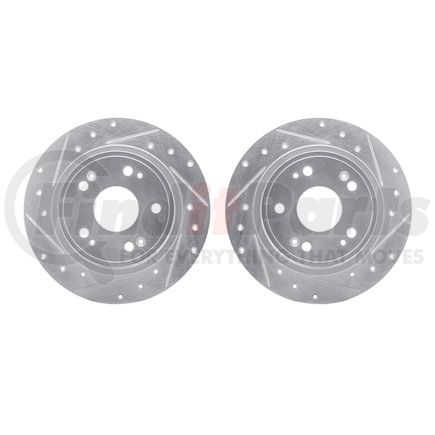 7002-59046 by DYNAMIC FRICTION COMPANY - Brake Rotors - Drilled & Slotted - Silver