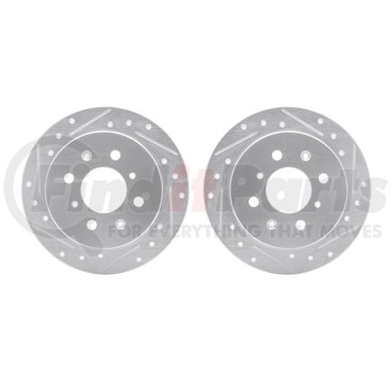 7002-59047 by DYNAMIC FRICTION COMPANY - Brake Rotors - Drilled & Slotted - Silver