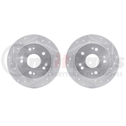 7002-59044 by DYNAMIC FRICTION COMPANY - Brake Rotors - Drilled & Slotted - Silver