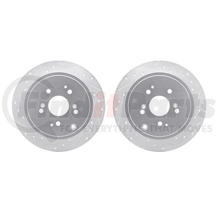 7002-59051 by DYNAMIC FRICTION COMPANY - Brake Rotors - Drilled & Slotted - Silver