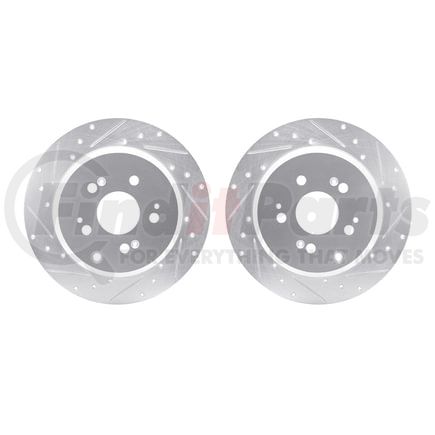 7002-59052 by DYNAMIC FRICTION COMPANY - Brake Rotors - Drilled & Slotted - Silver