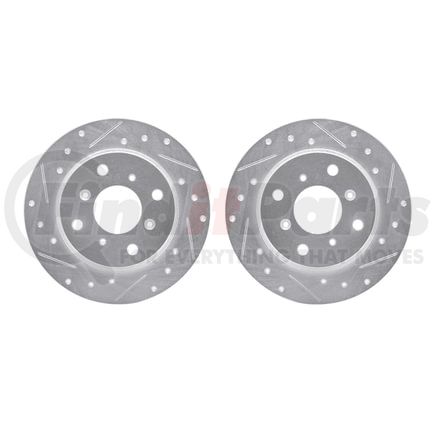 7002-59049 by DYNAMIC FRICTION COMPANY - Brake Rotors - Drilled & Slotted - Silver