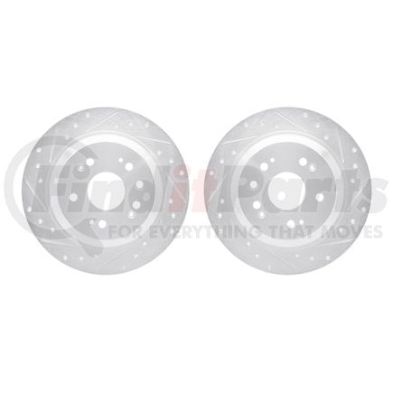 7002-59056 by DYNAMIC FRICTION COMPANY - Brake Rotors - Drilled & Slotted - Silver