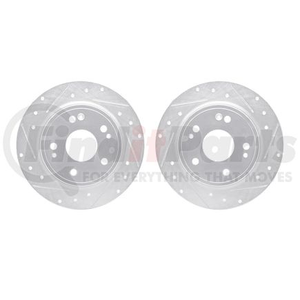 7002-59057 by DYNAMIC FRICTION COMPANY - Brake Rotors - Drilled & Slotted - Silver