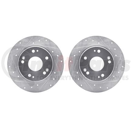 7002-59062 by DYNAMIC FRICTION COMPANY - Brake Rotors - Drilled & Slotted - Silver