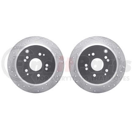 7002-59064 by DYNAMIC FRICTION COMPANY - Brake Rotors - Drilled & Slotted - Silver