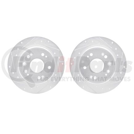 7002-59061 by DYNAMIC FRICTION COMPANY - Brake Rotors - Drilled & Slotted - Silver