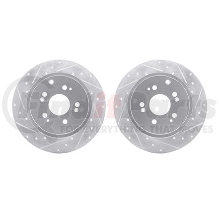 7002-59069 by DYNAMIC FRICTION COMPANY - Brake Rotors - Drilled & Slotted - Silver