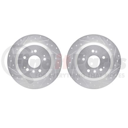 7002-59067 by DYNAMIC FRICTION COMPANY - Brake Rotors - Drilled & Slotted - Silver