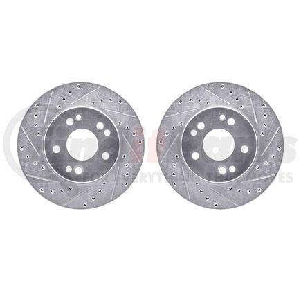 7002-63006 by DYNAMIC FRICTION COMPANY - Brake Rotors - Drilled & Slotted - Silver