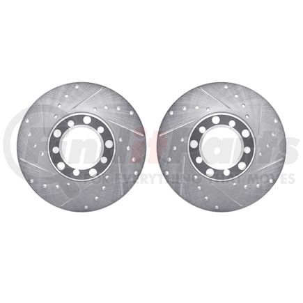 7002-63009 by DYNAMIC FRICTION COMPANY - Brake Rotors - Drilled & Slotted - Silver