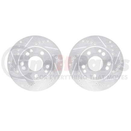 7002-63005 by DYNAMIC FRICTION COMPANY - Brake Rotors - Drilled & Slotted - Silver