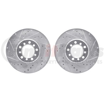 7002-63016 by DYNAMIC FRICTION COMPANY - Brake Rotors - Drilled & Slotted - Silver