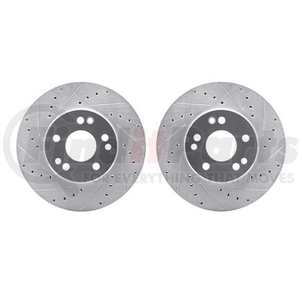 7002-63012 by DYNAMIC FRICTION COMPANY - Brake Rotors - Drilled & Slotted - Silver