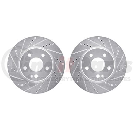 7002-63026 by DYNAMIC FRICTION COMPANY - Brake Rotors - Drilled & Slotted - Silver