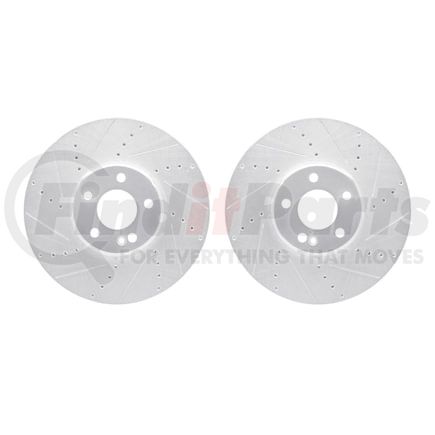 7002-63033 by DYNAMIC FRICTION COMPANY - Brake Rotors - Drilled & Slotted - Silver