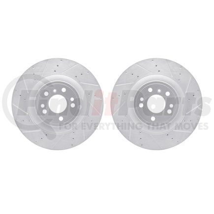 7002-63065 by DYNAMIC FRICTION COMPANY - Brake Rotors - Drilled & Slotted - Silver