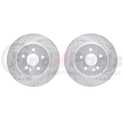 7002-63072 by DYNAMIC FRICTION COMPANY - Brake Rotors - Drilled & Slotted - Silver