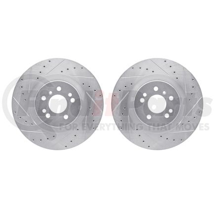 7002-63063 by DYNAMIC FRICTION COMPANY - Brake Rotors - Drilled & Slotted - Silver