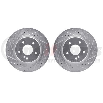 7002-63081 by DYNAMIC FRICTION COMPANY - Brake Rotors - Drilled & Slotted - Silver