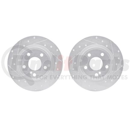 7002-63085 by DYNAMIC FRICTION COMPANY - Brake Rotors - Drilled & Slotted - Silver