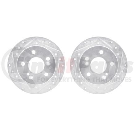 7002-63086 by DYNAMIC FRICTION COMPANY - Brake Rotors - Drilled & Slotted - Silver