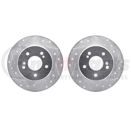 7002-63080 by DYNAMIC FRICTION COMPANY - Brake Rotors - Drilled & Slotted - Silver