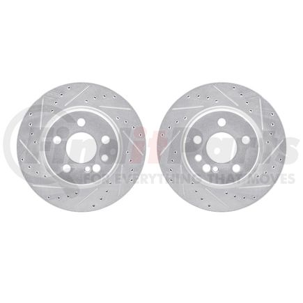 7002-63092 by DYNAMIC FRICTION COMPANY - Brake Rotors - Drilled & Slotted - Silver