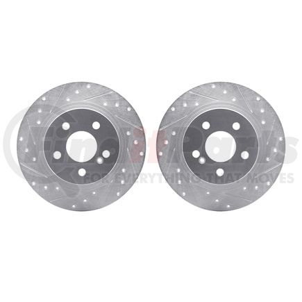 7002-63097 by DYNAMIC FRICTION COMPANY - Brake Rotors - Drilled & Slotted - Silver