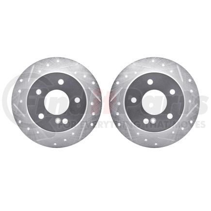 7002-63099 by DYNAMIC FRICTION COMPANY - Brake Rotors - Drilled & Slotted - Silver