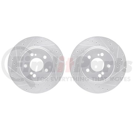 7002-63094 by DYNAMIC FRICTION COMPANY - Brake Rotors - Drilled & Slotted - Silver