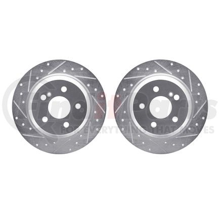 7002-63108 by DYNAMIC FRICTION COMPANY - Brake Rotors - Drilled & Slotted - Silver