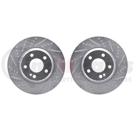 7002-63102 by DYNAMIC FRICTION COMPANY - Brake Rotors - Drilled & Slotted - Silver