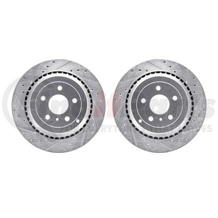 7002-63121 by DYNAMIC FRICTION COMPANY - Brake Rotors - Drilled & Slotted - Silver