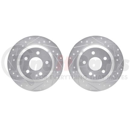 7002-63129 by DYNAMIC FRICTION COMPANY - Brake Rotors - Drilled & Slotted - Silver