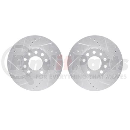 7002-65000 by DYNAMIC FRICTION COMPANY - Brake Rotors - Drilled & Slotted - Silver