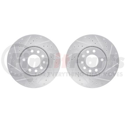 7002-65001 by DYNAMIC FRICTION COMPANY - Brake Rotors - Drilled & Slotted - Silver