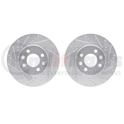 7002-65013 by DYNAMIC FRICTION COMPANY - Brake Rotors - Drilled & Slotted - Silver